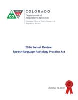 2016 sunset review, Speech-language Pathology Practice Act