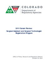 2015 sunset review, surgical assistant and surgical technologist registration program
