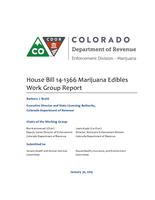 House Bill 14-1366 Marijuana Edibles Work Group report