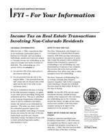 Income tax on real estate transactions involving non-Colorado residents