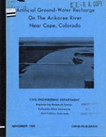 Artificial ground-water recharge on the Arikaree River near Cope, Colorado : completion report