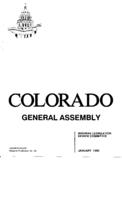 Colorado General Assembly, Highway Legislation Review Committee recommendations for 1989 : report to the Colorado General Assembly