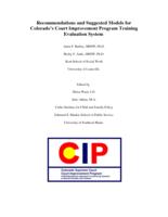 Recommendations and suggested models for Colorado's Court Improvement Program training evaluation system