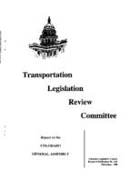 Recommendations for 1999 : Transportation Legislation Review Committee report to the Colorado General Assembly