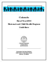 Colorado fiscal year 2013 Maternal and Child Health Program guidelines