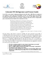 Colorado VFC refrigerator and freezer guide