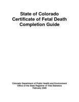 State of Colorado certificate of fetal death completion guide