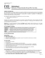 Methods of filing Colorado annual W-2 tax data