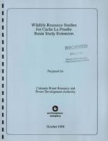 Wildlife resource studies for Cache la Poudre Basin study extension