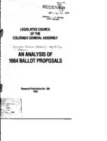 An analysis of 1984 ballot proposals
