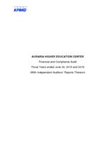 Auraria Higher Education Center : financial and compliance audit : June 30, 2015 and 2016 (with independent auditors' report thereon)
