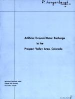 Artificial ground-water recharge in the Prospect Valley area, Colorado