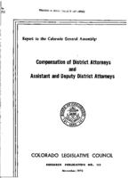 Compensation of district attorneys and assistant and deputy district attorneys : report to the Colorado General Assembly