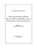 The continuing examination of the treatment of persons with mental illness who are involved in the criminal justice system : report to the Colorado General Assembly