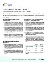 Analysis of the economic impact and return on investment of education. The economic value of Community College of Denver. Students' investment