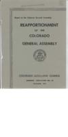 Reapportionment of the Colorado General Assembly : report to the Colorado General Assembly