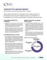Analysis of the economic impact and return on investment of education. The economic value of Community College of Denver. Society's investment