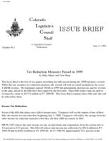 Tax reduction measures passed in 1999