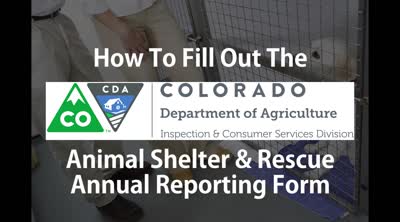 How to fill out the Colorado Department of Agriculture Inspection & Consumer Services Division animal shelter & rescue annual reporting form