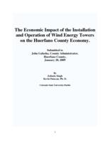 The economic impact of the installation and operation of wind energy towers on the Huerfano County economy