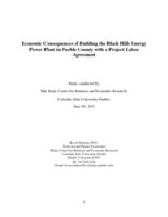 Economic consequences of building the Black Hills Energy Power Plant in Pueblo County with a project labor agreement