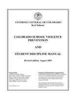 Colorado school violence prevention and student discipline manual