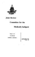 Recommendations for 1994 : Joint Review Committee for the Medically Indigent report to the Colorado General Assembly