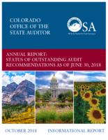 Annual report, status of outstanding audit recommendations as of June 30, 2018 : informational report