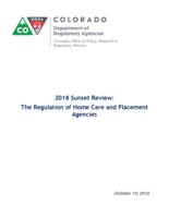 2018 sunset review, the regulation of home care and placement agencies