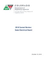2018 sunset review, State Electrical Board