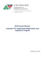 2018 sunset review, Colorado fire suppression registration and inspection program