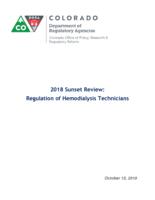 2018 sunset review, regulation of hemodialysis technicians