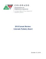 2018 sunset review, Colorado Podiatry Board