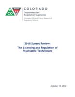 2018 sunset review, the licensing and regulation of psychiatric technicians