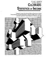 Colorado statistics of income : (corporate) income tax returns filed in fiscal year 1986/87