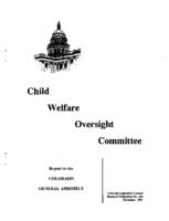 Recommendations for 1998 : Child Welfare Oversight Committee report to the Colorado General Assembly
