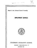 Employment services : report to the Colorado General Assembly