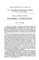Windmill irrigation : hints to plains settlers