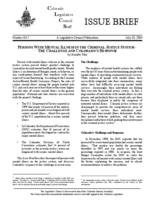 Persons with mental illness in the criminal justice system : the challenge and Colorado's response