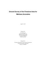 Ground survey of the Firestone area for methane anomalies