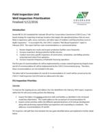 Field Inspection Unit well inspection prioritization