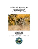 Mule deer herd management plan data analysis unit D-25 Powderhorn herd game management units 66 & 67