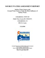 Source water assessment report: ground water sources. Delta County: Cedaredge, Town of