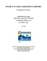 Source water assessment report: ground water sources. El Paso County
