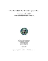 Mesa Verde mule deer herd management plan, data analysis unit D-29 game management units 72 and 73