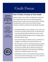 Credit freeze : how to place a freeze on your credit