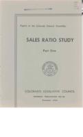 Sales ratio report for 1959-1960 and 1957-1960. Part 1 : Legislative Council report to the Colorado General Assembly