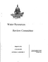 Recommendations for 2005 : Water Resources Review Committee : report to the Colorado General Assembly