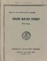 Sales ratio study. Part 2 : report to the Colorado General Assembly