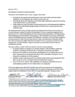 Employment First Advisory Partnership : expanding employment outcomes for Coloradans with disabilities : initial report of the strategic plan to Colorado's General Assembly.Cover letter